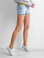 Blue jean shorts with rhinestones