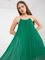 Dark green airy dress of one size with mini length