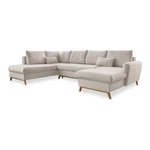 Beżowa rozkładana sofa w kształcie litery "U" Miuform Scandic Lagom, lewostronna