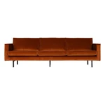 Pomarańczowa aksamitna sofa BePureHome Rodeo, 277 cm