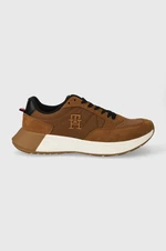 Sneakers boty Tommy Hilfiger CLASSIC ELEVATED RUNNER MIX hnědá barva, FM0FM04876