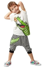 Denokids Pizza Krokodýl Chlapecké tričko Capri Šortky Set