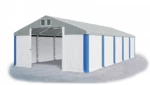 Garážový stan 4x6x2m střecha PVC 560g/m2 boky PVC 500g/m2 konstrukce ZIMA PLUS Šedá Bílá Modré
