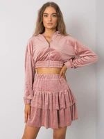 Dirty pink two-piece velor set