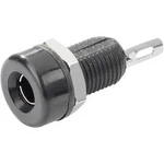 Zdířka pro banánek TRU COMPONENTS TC-R1-16A Black Ø pin: 4 mm, zásuvka, vestavná vertikální, černá, 1 ks