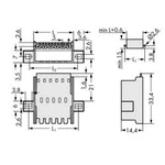 Průchodková pinová lišta s upevňovacími přírubami, WAGO 2092-1634/024-000, 34.2 mm , 50 ks