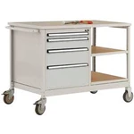 Přenosný dílenský stůl model 1 s světle šedou krycí deskou Melaminu 22 mm, š x h x v 1135 x 590 x 802 mm Manuflex TP1007.7035 TP1007.7035