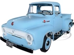 1956 Ford F-100 Mild Custom Pickup Truck Diamond Blue 1/18 Diecast Model Car by Auto World