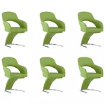 Jídelní židle 6 ks umělá kůže / chrom Dekorhome Zelená,Jídelní židle 6 ks umělá kůže / chrom Dekorhome Zelená