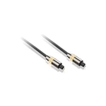 Kábel GoGEN optický, 1,5m (OPT 150MM01) čierny prepojovací digitálny audiokábel • optický • 2× TOS vidlica (M) • kovové konektory • pozlátené kontakty