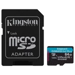 Pamäťová karta Kingston Canvas Go! Plus MicroSDXC 64GB UHS-I U3 (170R/70W) + adaptér (SDCG3/64GB) pamäťová karta microSD • kapacita 64 GB • trieda UHS