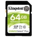 Pamäťová karta Kingston Canvas Select Plus SDXC 64GB UHS-I U1 (100R/10W) (SDS2/64GB) pamäťová karta SD • kapacita 64 GB • čítanie 100 Mb/s • zápis 10 