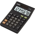 Kalkulačka Casio MS 8(B)S čierna kalkulačka • 8miestny LCD displej • duálne napájanie • výpočet DPH, % zisku, prevody mien a ďalšie • vyrovnávacia pam