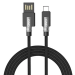 Kábel GND USB / USB-C, 1m, opletený (USBAC100MM19) čierny prepojovací USB-C kábel • podpora rýchleho nabíjania • 1× USB 2.0 • dĺžka 1 m