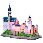 CubicFun - Puzzle 3D Zámek Neuschwanstein s LED světlem - 128 dílků