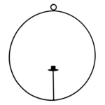 Svícen BARTANG na 1 svíčku v kruhu závěsný kovový černý 54cm