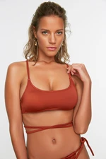 Trendyol Cinnamon Bralette Tie Bikini Top