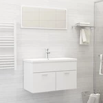 2 Piece Bathroom Furniture Set White Chipboard
