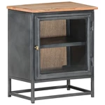 Solid Acacia Wood Bedside Cabinet Gray 15.7''x11.8''x19.7''