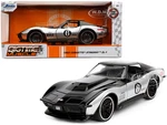 1969 Chevrolet Corvette Stingray ZL-1 6 Black and Silver "Bigtime Muscle" Series 1/24 Diecast Model Car by Jada