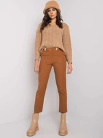 Light brown women's elegant trousers