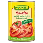 RAPUNZEL Rajčata loupaná čtvrcená BIO 400 g