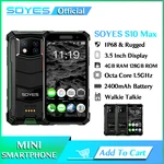 SOYES S10 MAX Mini Rugged Smartphone 4GB RAM 64GB/128GB ROM Octa Core 2400mAh 13MP SOS PTT Waterproof Top Small Mobile Phone