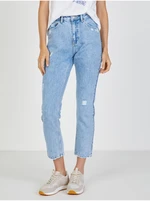 Light Blue Shortened Straight Fit Jeans TALLY WEiJL - Women