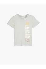 Koton T-Shirt Summer Theme Short Sleeve Crew Neck Cotton