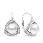 Brilio Silver Luxusní perlové náušnice ze stříbra EA393W