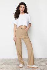 Trendyol Mink Straight/Straight Cut Woven Trousers with Cargo Pocket