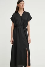 Šaty Bruuns Bazaar AcaciaBBGalina dress čierna farba, midi, oversize, BBW3908