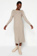 Trendyol Mink Maxi Knitwear Premium Przędza / Specjalna Sukienka z przędzy