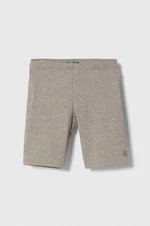 Detské krátke nohavice United Colors of Benetton šedá farba, jednofarebné