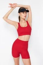 Trendyol Red Brushed Soft Fabric Support/Shaping Print Knitted Sports Bra