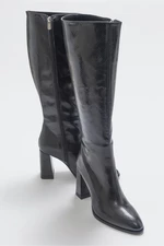 LuviShoes Decer Black Women's Heeled Boots