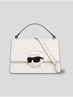 Creamy women's leather handbag KARL LAGERFELD Ikonik 2.0 Leather - Women