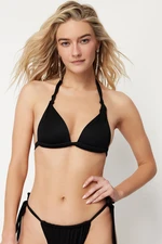 Trendyol Black Triangle Knot Bikini Top