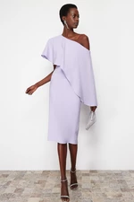 Trendyol Lilac Single Sleeve Elegant Evening Dress