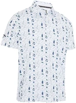 Callaway All Over Golf Mens Essentials Print Polo Alb luminos XL