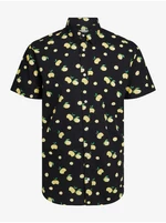 Černá pánská vzorovaná košile s krátkým rukávem Jack & Jones Sunshade - Pánské