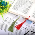 15pcs Blank Clear DIY Unfinished Book Markers Rectangle Acrylic Bookmark With Colorful Tassels Ornaments Crafts Decors
