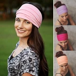 1 PCS Fashion Patchwork Colors Scarf Dual Purpose Hairband Women Comfortable Soft Cotton Elastic Wide Headband Girls Accessories