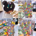 5/10 Pcs Children's Baby Hairpin Clips Girl Hair Accessories Set Headdress Colorful Flowers Cartoon Fruit Mixed Color Wholesale