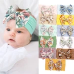 Baby Headwear Hairbands with Floral Big Bows Children's Hair Accessories Soft Elastic Hairbands Girls Headdress