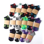 1 Pair Fashion Men Socks Cotton Weed Colorful Male Soft Breathable Short Ankle Socks Maple Leaf Casual Socks Sox Calcetines