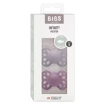 BIBS Symetrické silikónové cumlíky Infinity, veľkosť 1, Fossil Grey / Mauve 2 ks