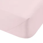 Różowe prześcieradło z perkalu bawełnianego z gumką 135x190 cm Cotton Percale – Bianca
