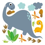 Zestaw naklejek dziecięcych Ambiance Cute Dinosaurus Stickers