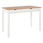 Biało-brązowe biurko z drewna sosnowego Støraa Gava, dł. 120 cm